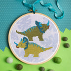Triceratops Dinosaur Cross Stitch Kit for Beginners