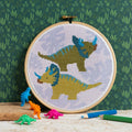 Triceratops Dinosaur Cross Stitch Kit for Beginners