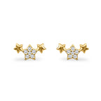 Trio of Stars Earrings in Gold