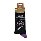1 Pack Mens Novelty I Can't Even Think Straight Rainbow Socks