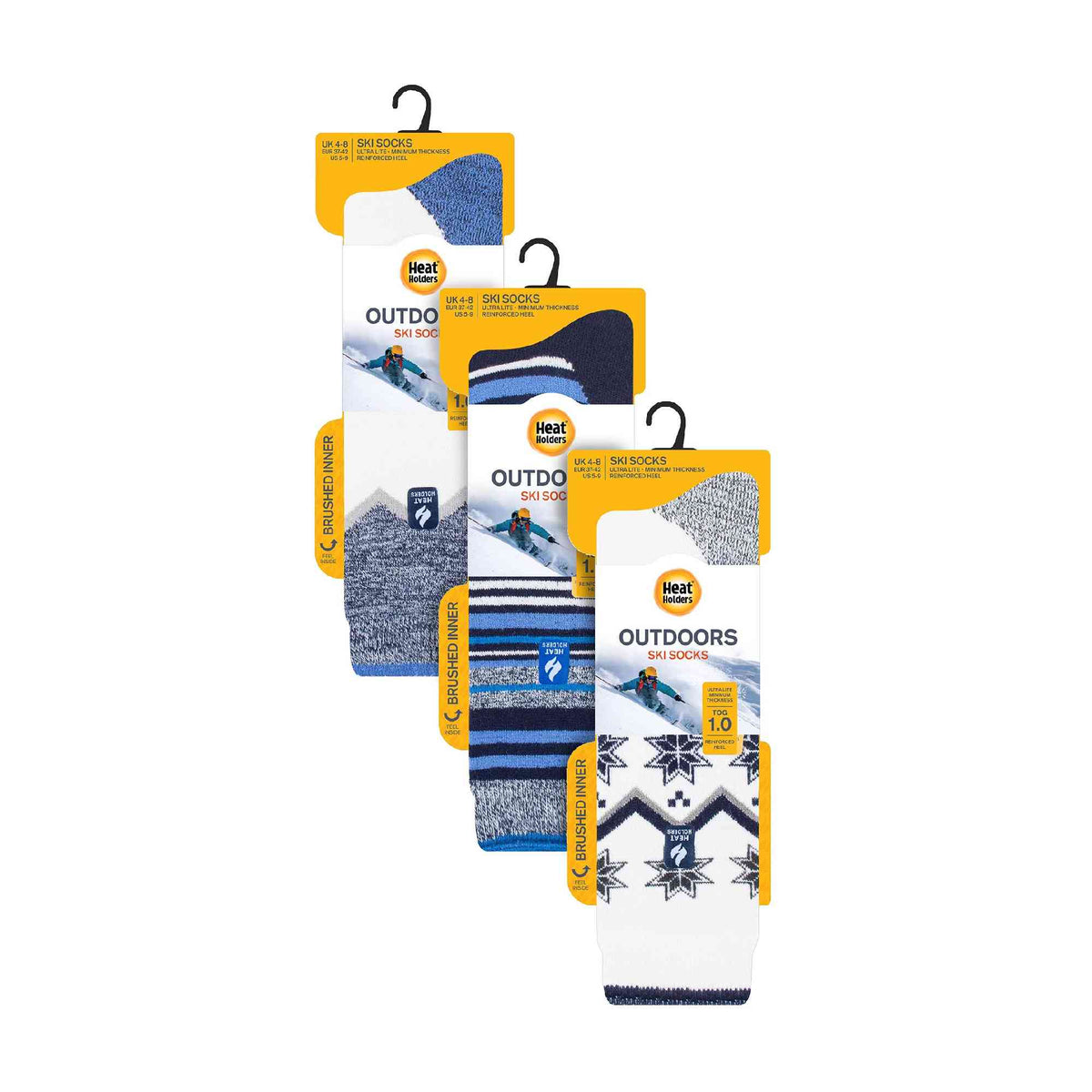 3 Pair Multipack Ultra Lightweight Womens Thermal Ski Socks