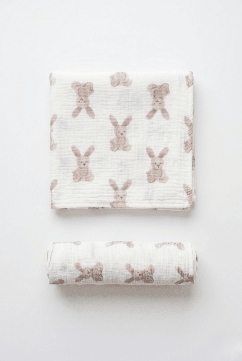 The Bunny Muslin Blanket Swaddle