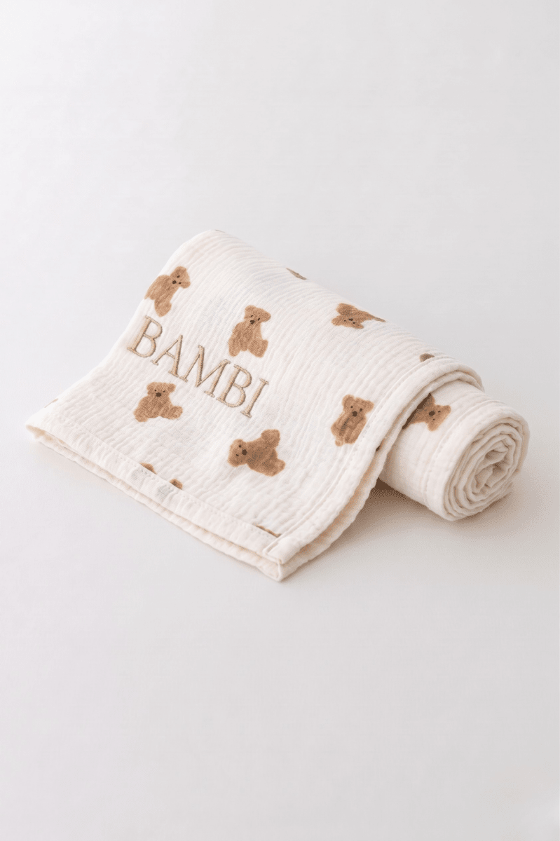 The Bear Muslin Blanket Swaddle