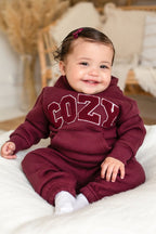 COZY Mini Tracksuit Burghundy Set
