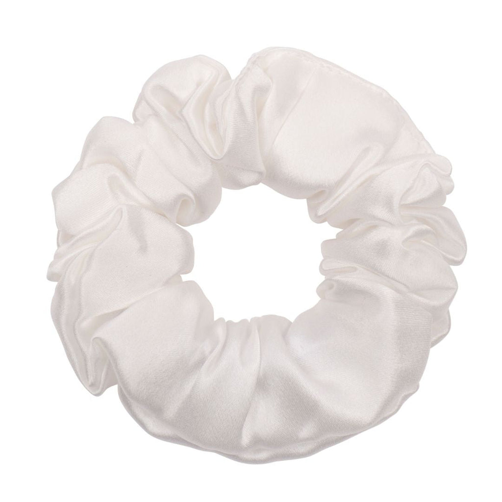 White Silk Scrunchie - Regular