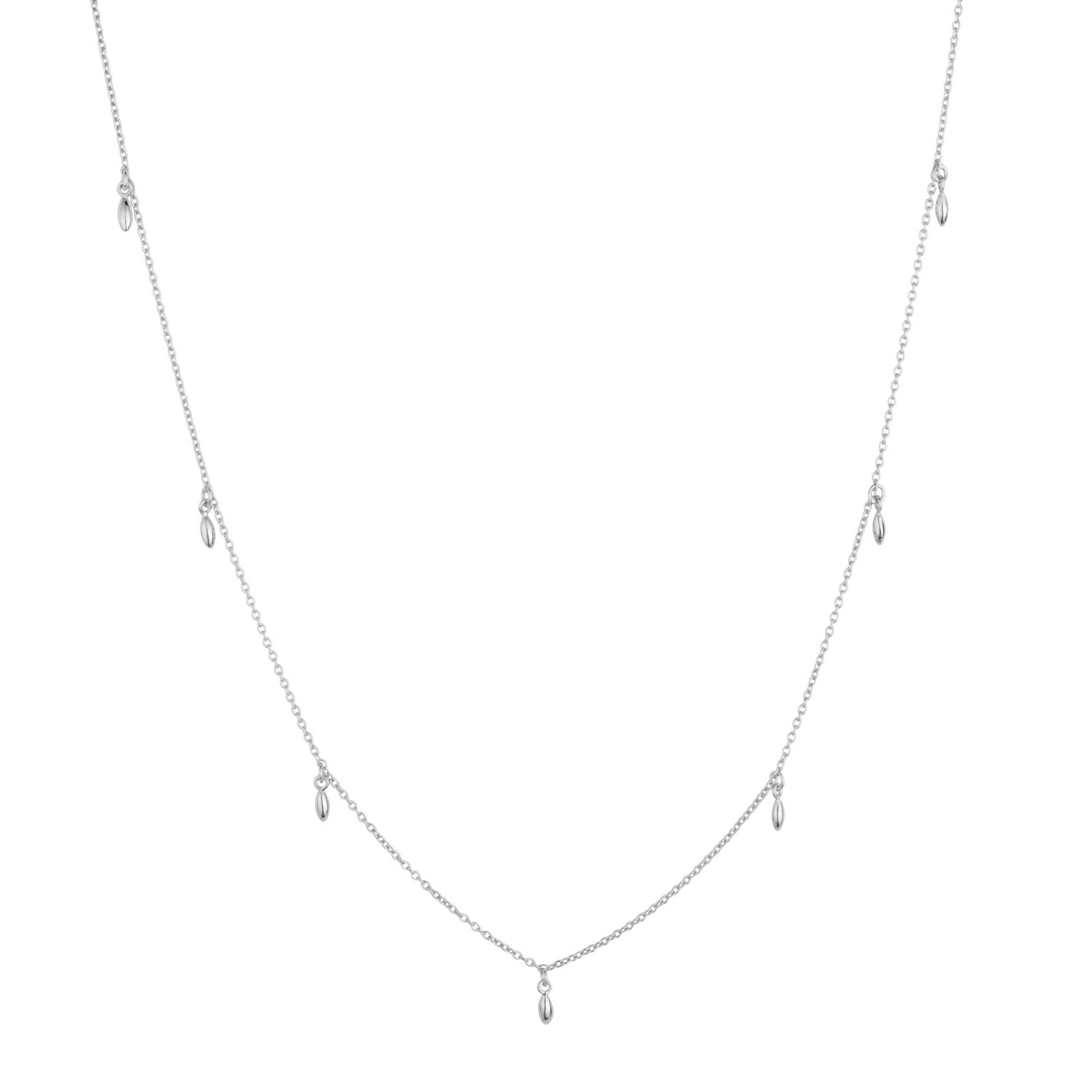 Rice Grain Sterling Silver Charm Necklace