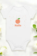 Peach Personalised Bodysuit in White