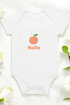 Peach Personalised Bodysuit in White