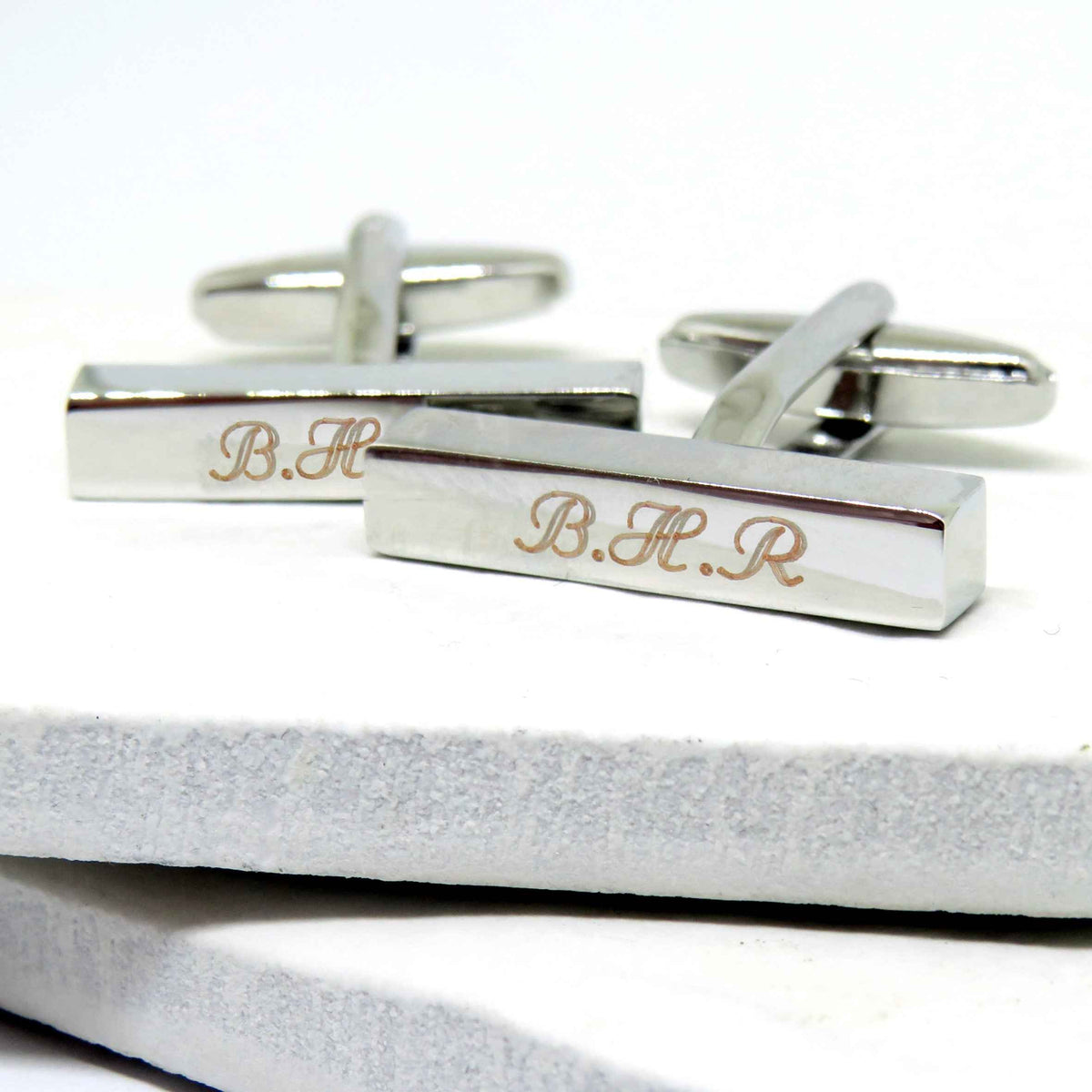 Personalised Vanessa Bar Cufflinks - Initials