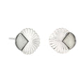 Silver Eclipse Deco Moonstone Studs