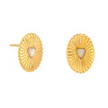 Gold Celeste Moonstone Heart Studs