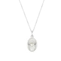 Silver Celeste Moonstone Heart Necklace