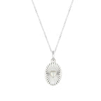 Silver Celeste Moonstone Heart Necklace