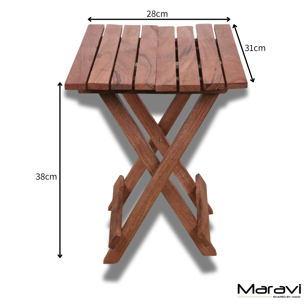 Vaitin Wooden Folding Stool