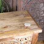 Vansura Carved Bedside Table 2 Drawer