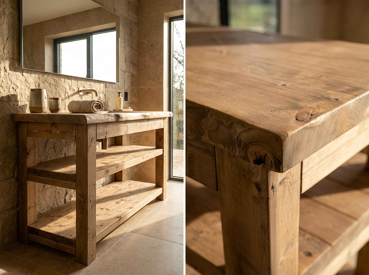 Venti Live Edge Console Solid Wood With Shelf