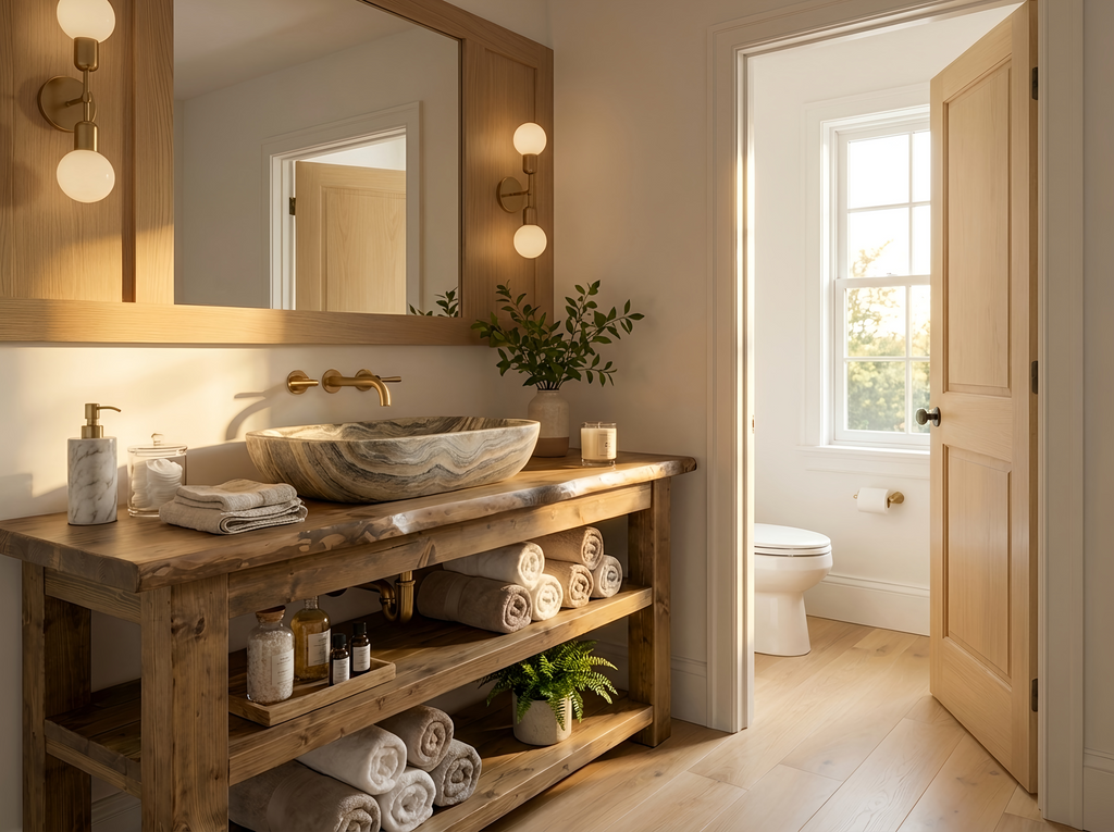 Venti Live Edge Vanity Solid Wood With Storage