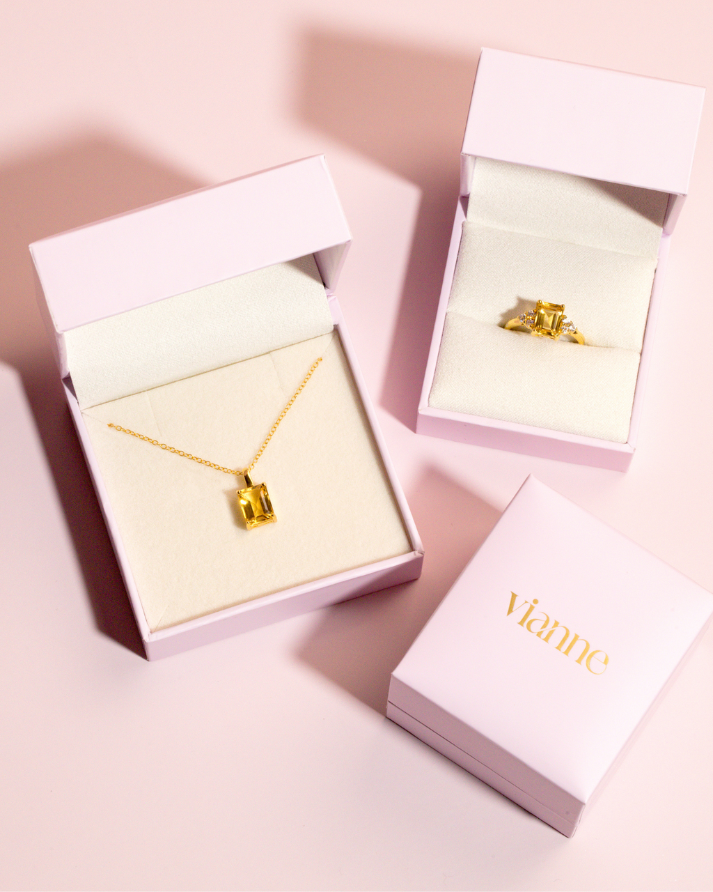 Pink Sapphire Pendant Necklace in 18k Gold Vermeil