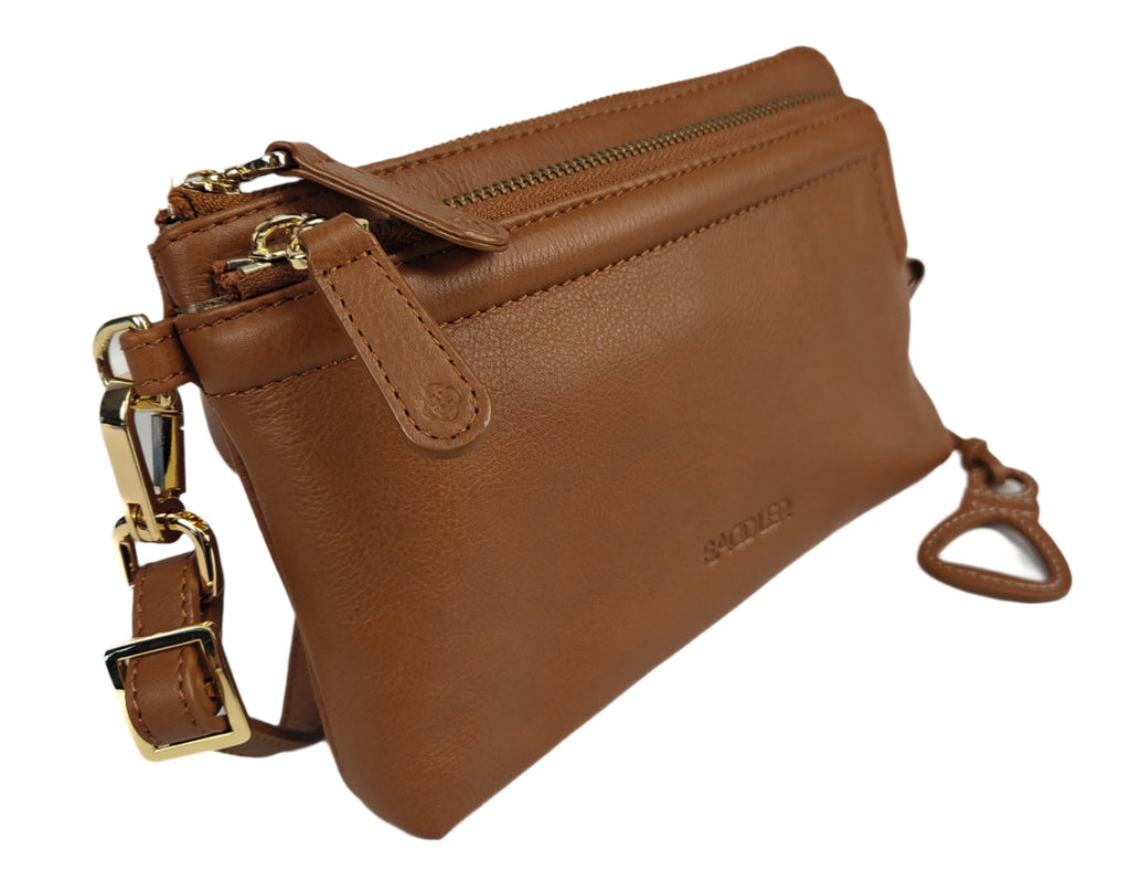 Heather Leather Clutch & Crossbody Bag - Handmade by Saddler  – Versatile & Compact