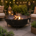 Vintage Giant Kadai Fire Bowl with Stand Garden Fire Pit