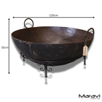 Vintage Giant Kadai Fire Bowl with Stand Garden Fire Pit