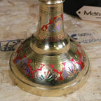Vintage Brass Vase 92cm Large Hand Painted and Etched