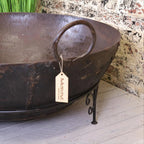 Vintage Giant Kadai Fire Bowl with Stand Garden Fire Pit