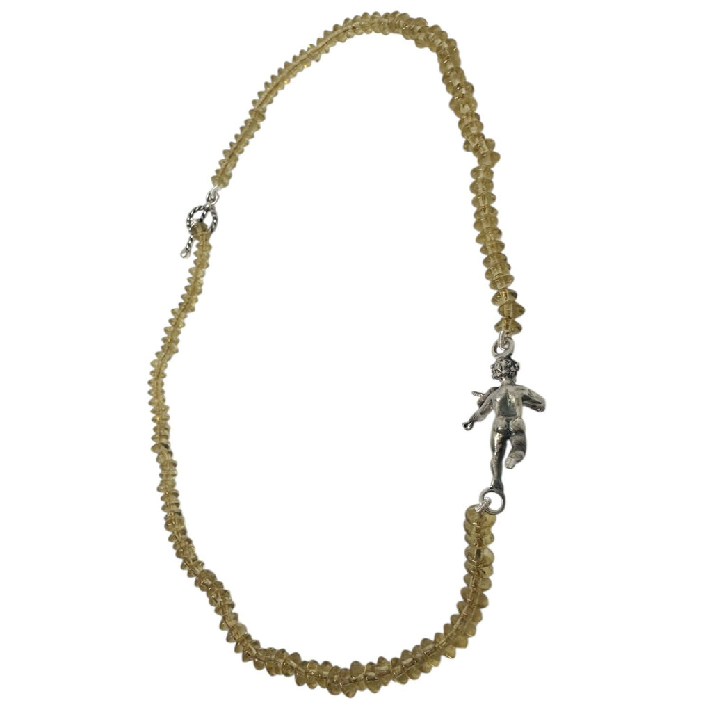 Cherub Serenade Necklace – One of a Kind – Handmade Sterling Silver 925 & Glass Beads – Cherub Violin