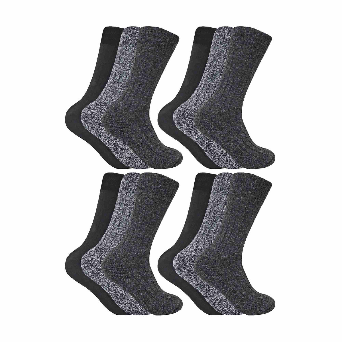 Mens Winter Warm Wool Blend Hiking Socks for Boots (Multipack Options)