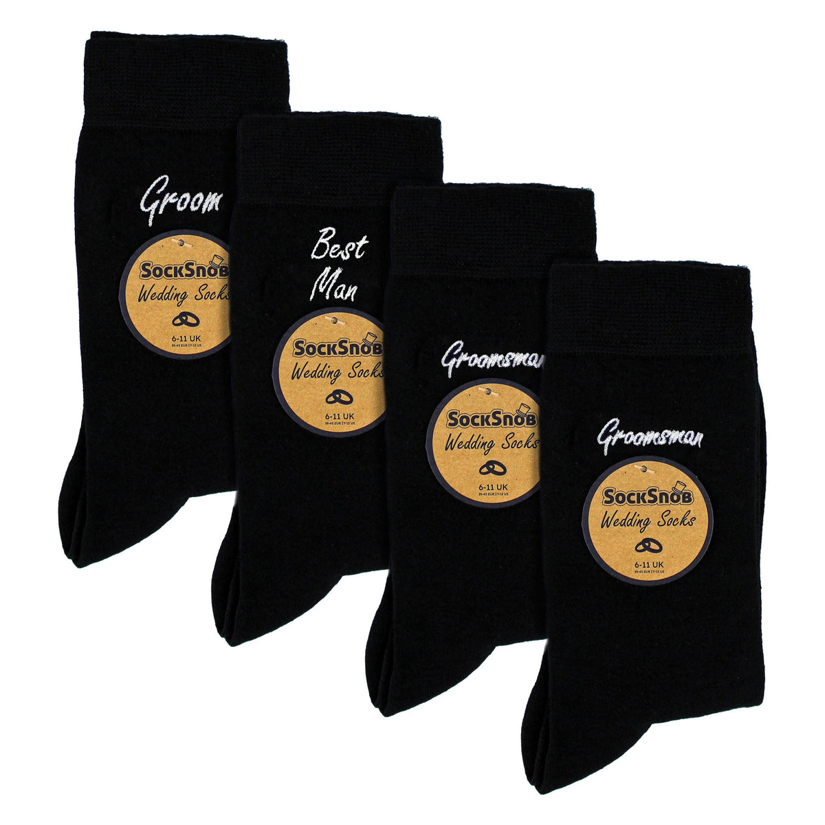 4 Pairs Mens Wedding Socks for Groomsman Groom and Best Man