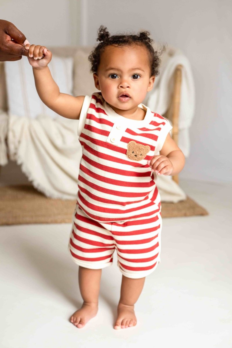The Bear Beach Stripe Shorts & T-Shirt