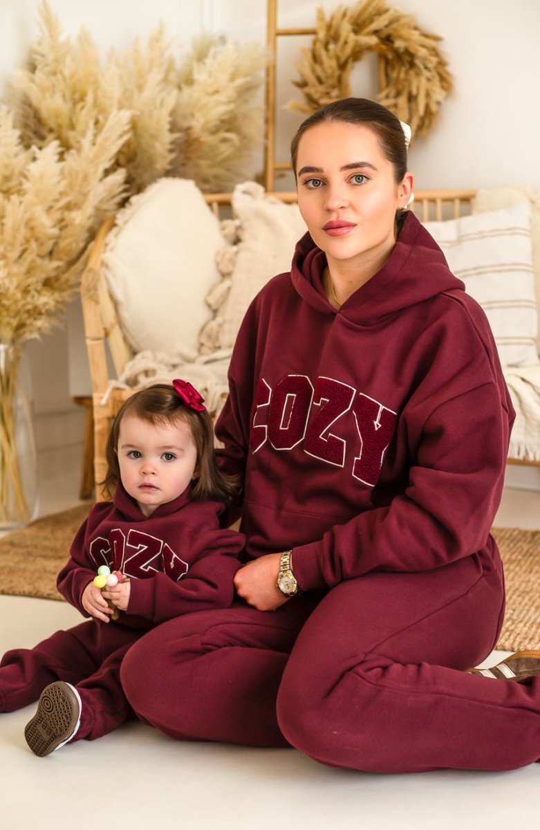 COZY Adult Tracksuit Burgundy Set