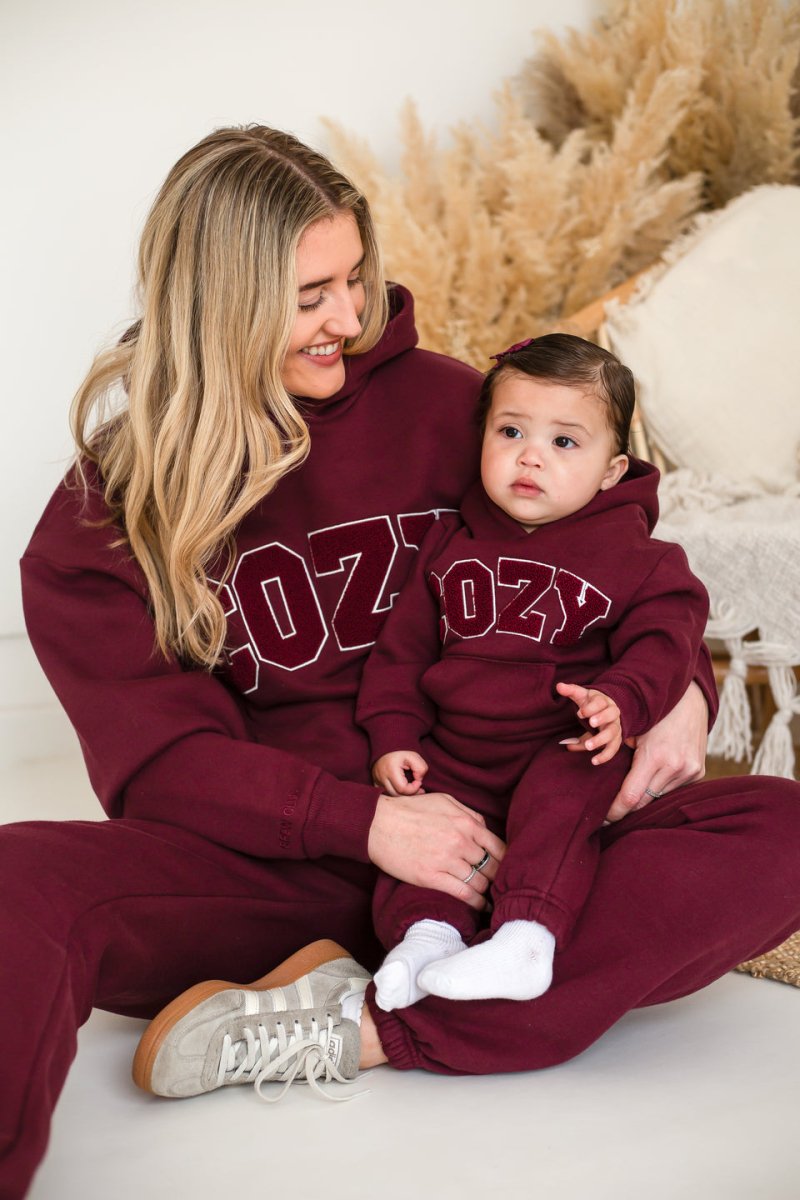 COZY Mini Tracksuit Burghundy Set