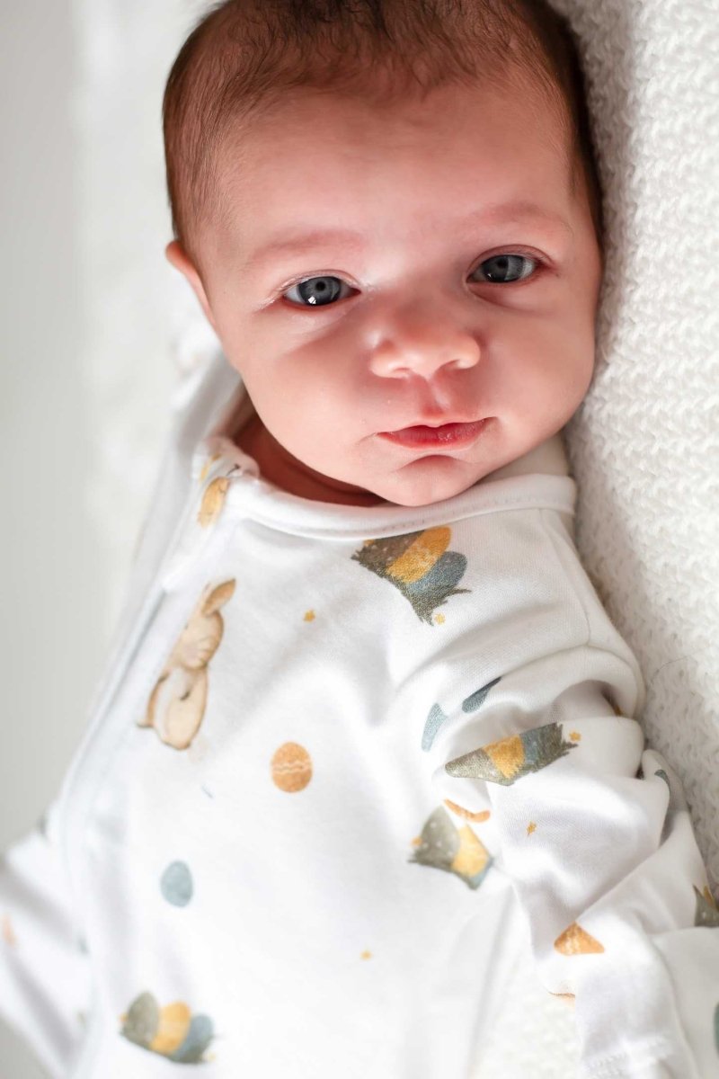 Cozy Easter Bunny Bamboo & Organic Cotton Zip Sleepsuit One Piece
