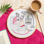 Unwind - Booklover Embroidery Kit for Beginners