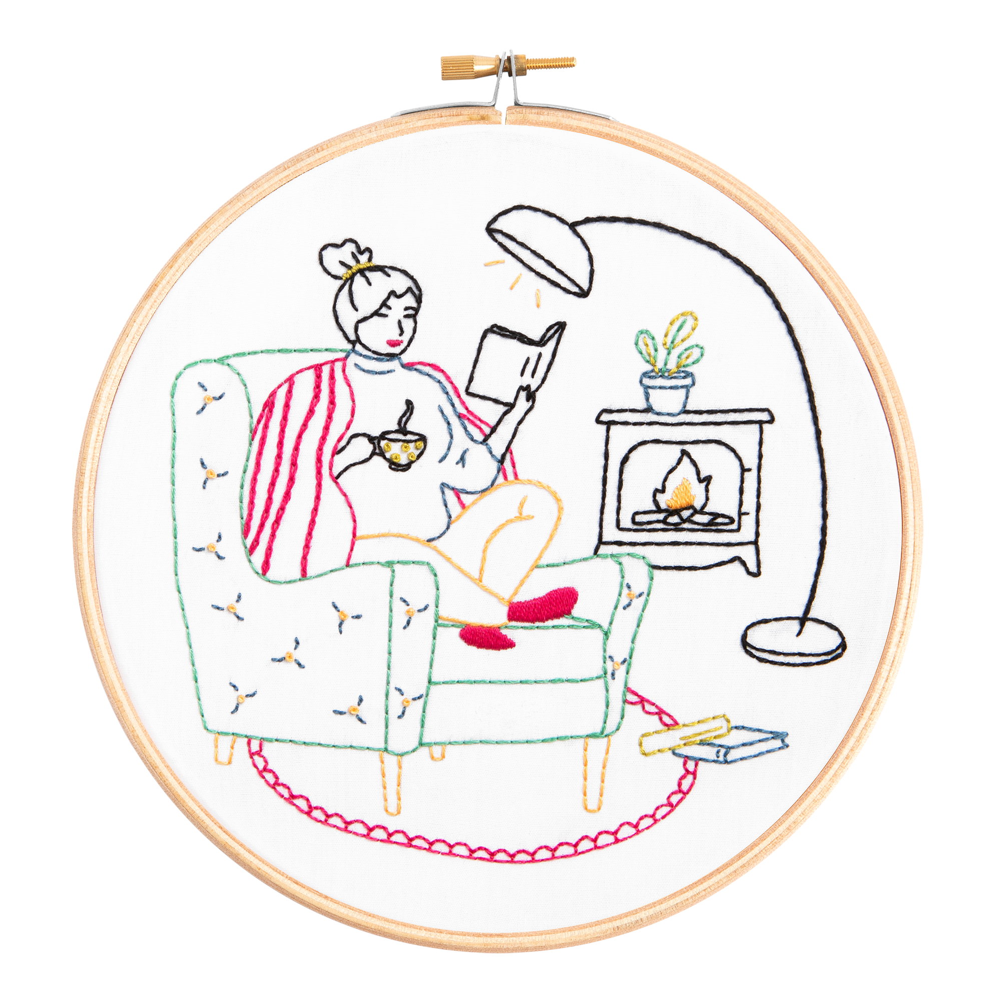Unwind - Booklover Embroidery Kit for Beginners