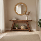 DASI Console Table With Shelf Walnut Colour