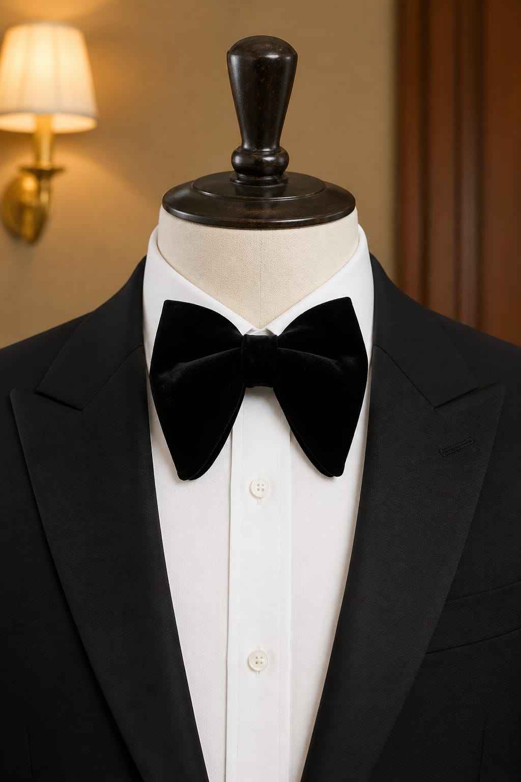 Classic Black Velvet Tuxedo Bow Tie