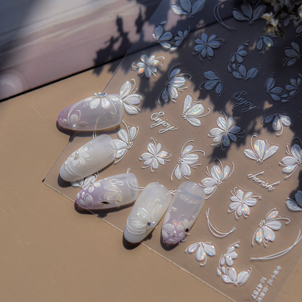 Hello Claws | White Cherry Flower Nail Deco Sticker