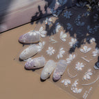 Hello Claws | White Cherry Flower Nail Deco Sticker