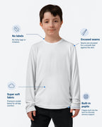 Kids Fidget-T – Long Sleeve- White