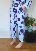Organic Cotton Pyjama Bottoms in Blue Things