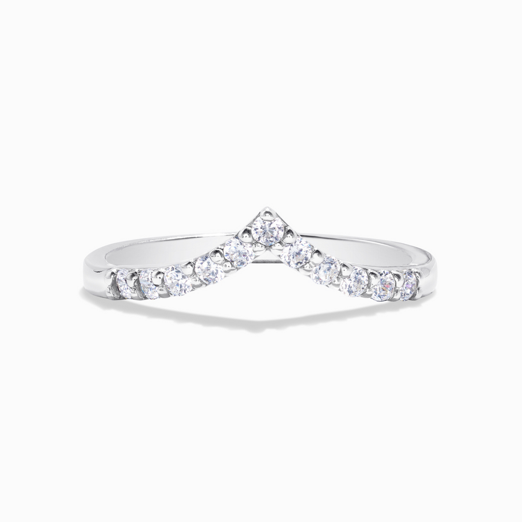 Wishbone Curved Eternity Ring in Sterling Silver