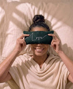 Love Embroidered Linen and Lavender Eye Pillow
