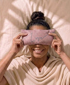 Love Embroidered Linen and Lavender Eye Pillow