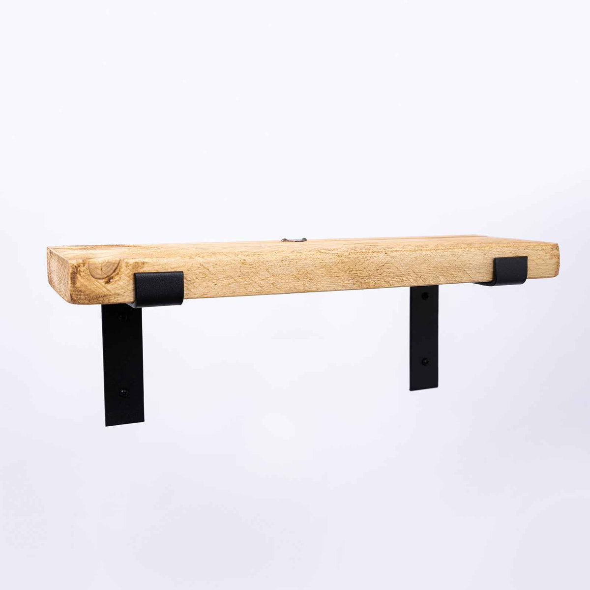 Living Room Shelving - Wooden Shelf Black Brackets