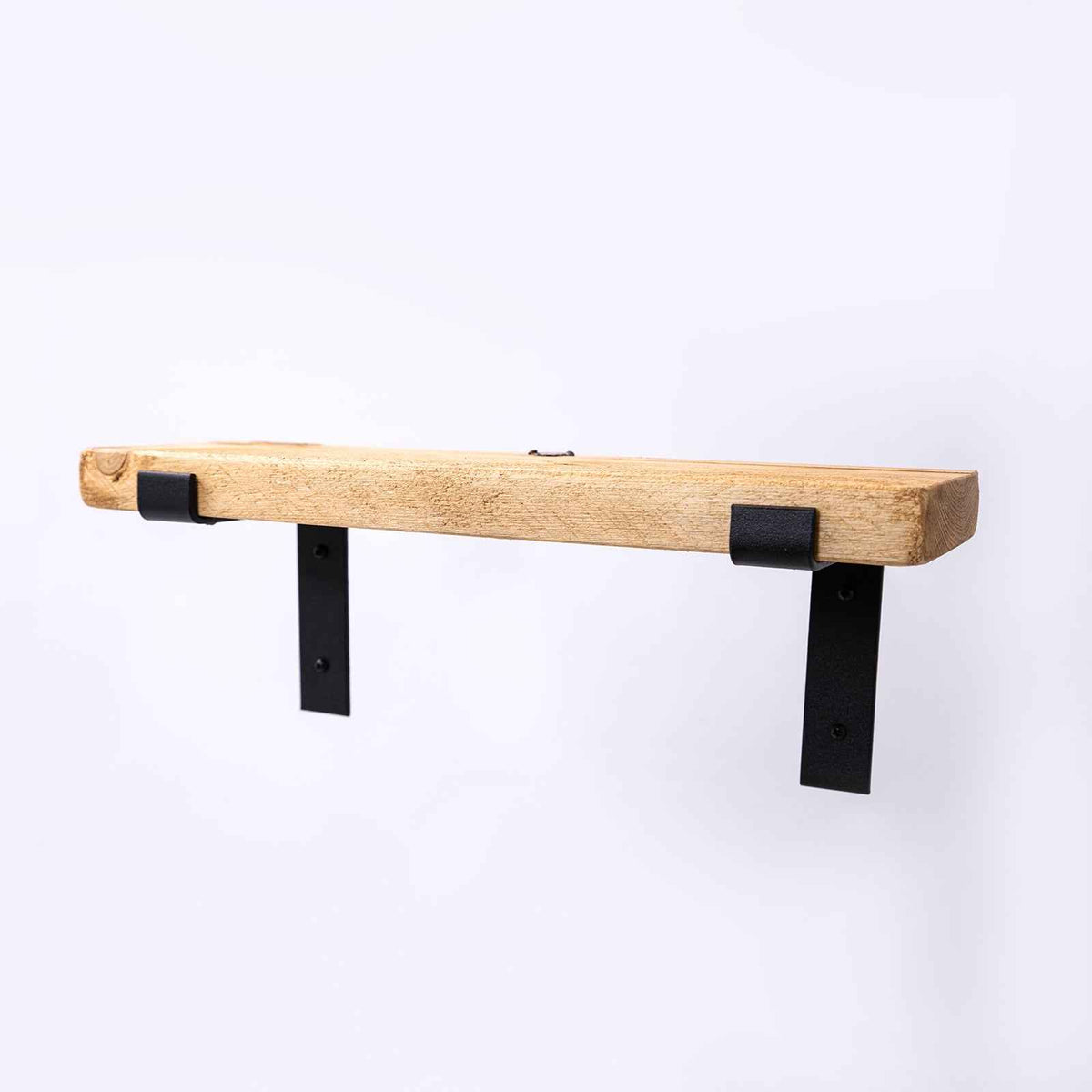 Living Room Shelving - Wooden Shelf Black Brackets