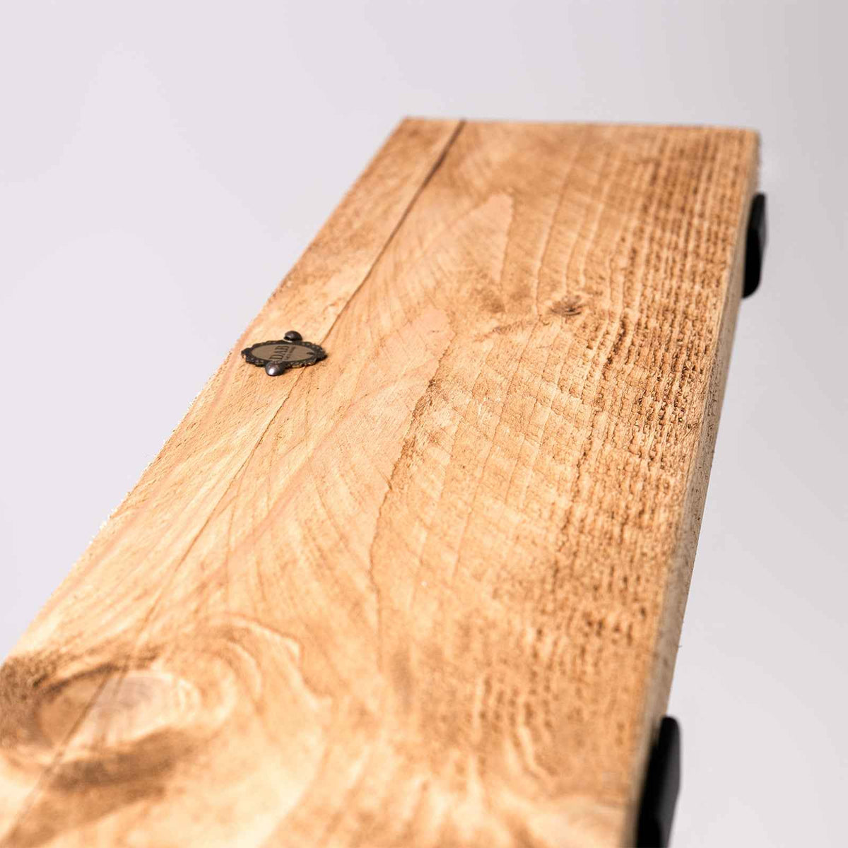 Living Room Shelving - Wooden Shelf Black Brackets