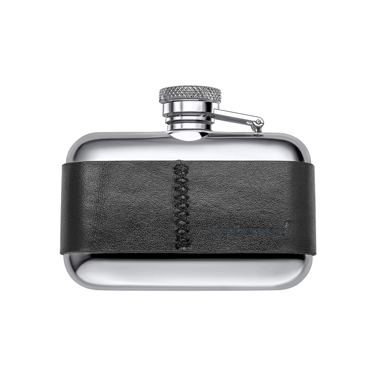 Fred Bennett Black Leather 3oz Hip Flask