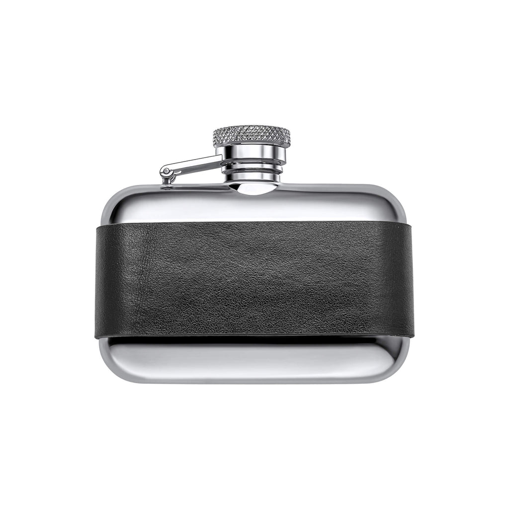 Fred Bennett Black Leather 3oz Hip Flask